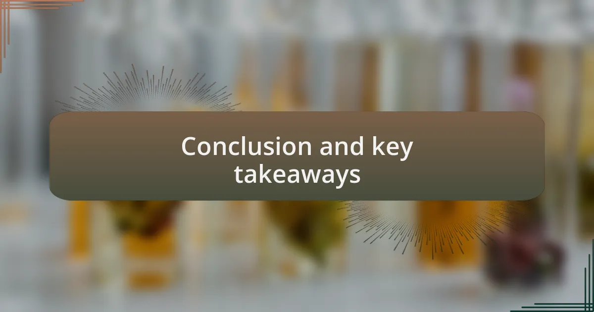Conclusion and key takeaways