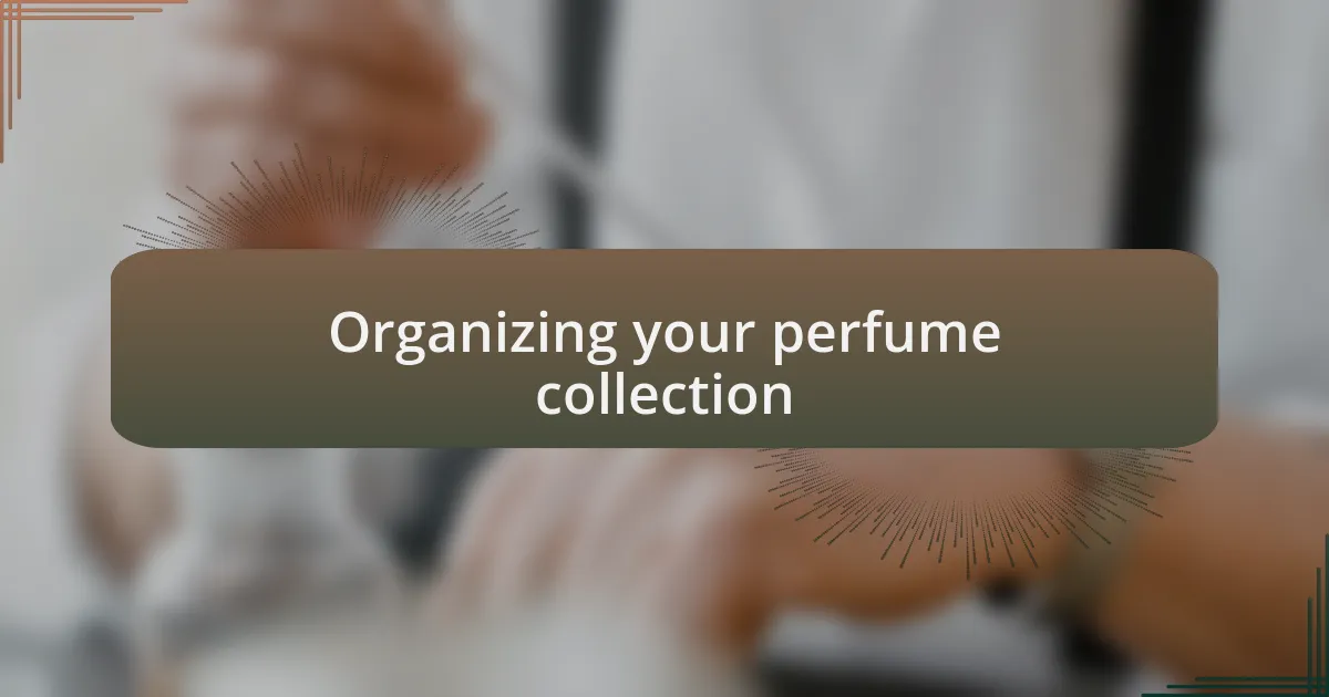 Organizing your perfume collection