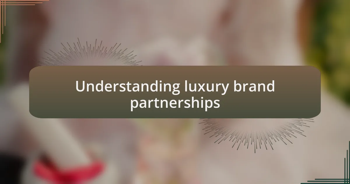 Understanding luxury brand partnerships